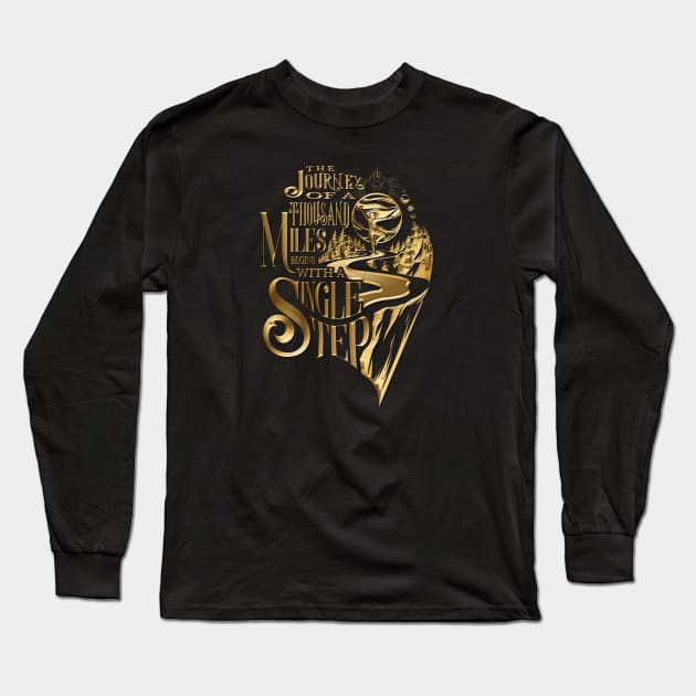 The Journey Of A Thousand Miles Long Sleeve T-Shirt by Jared Valenti